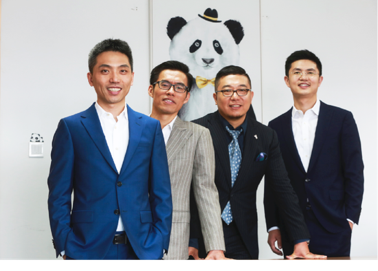 熊猫资本四位合伙人，从左至右分别为：李心毅、梁维弘、李论、毛圣博