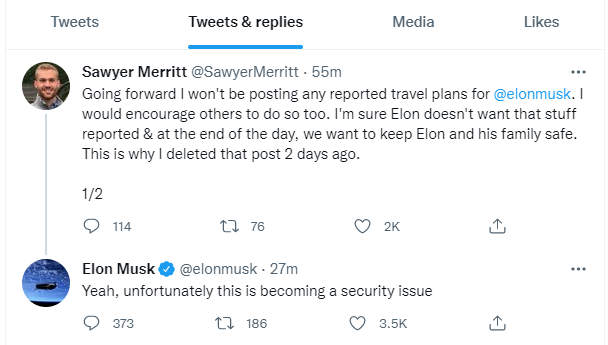 马斯克：在网上透露旅行计划已成安全隐患