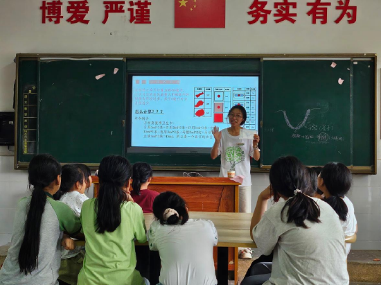 赵敏在给乡村女童上生理健康课