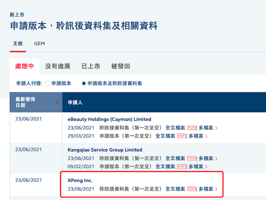 图片来源：港交所官网截图