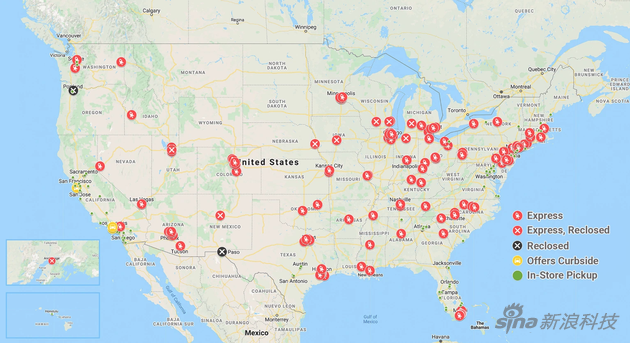 目前苹果美国近一半店面都提供快取站服务