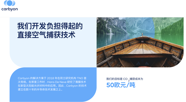 目标是实现 50 欧元/吨二氧化碳捕获成本