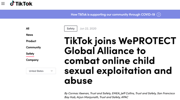 TikTok加入WePROTECT全球联盟，保护未成年人线上安全