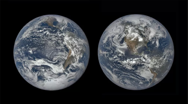 地球呈略微扁平的椭球形，在赤道隆起。