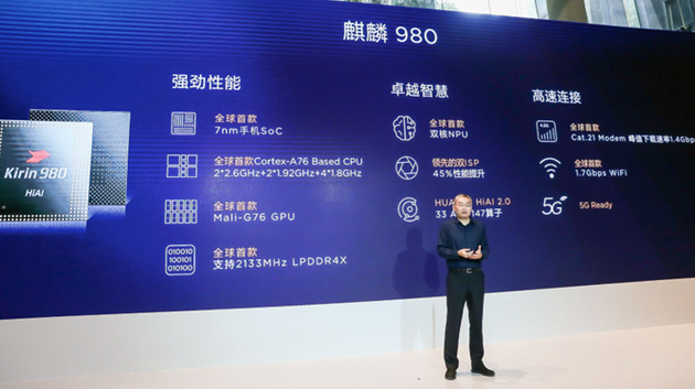 全球首个7nm手机芯片麒麟980  华为Mate20系列国内亮相