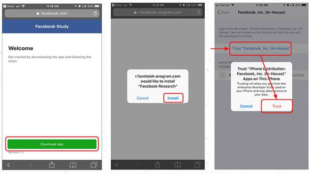 FB付费让iPhone用户下载监控应用：违反苹果服务条款
