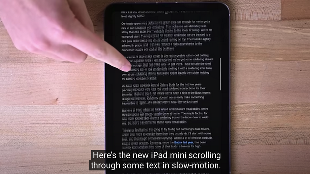 iPad mini 6的果冻屏是指翻动页面时候可能出现不等速的刷新