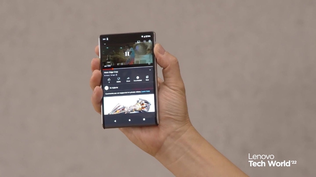 “三星”摩托罗拉展示卷轴屏概念手机，手机屏幕可纵向伸缩