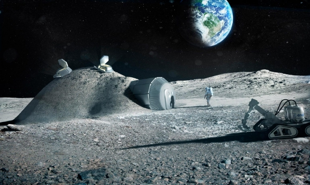 用3D打印机将就地材料建造成未来的月球基地将会变得更加简单。包括著名的福斯特建筑事务所在内的工业界伙伴正与欧空局一道，测试利用月壤进行3D打印的可行性。