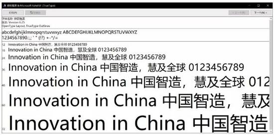Windows系统中的“微软雅黑”字体预览（图文无关）