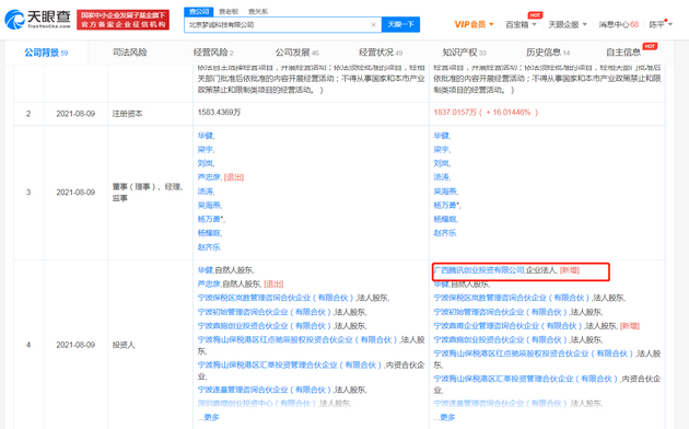 新浪科技|腾讯投资梦诚科技,后者为管理软件研发商