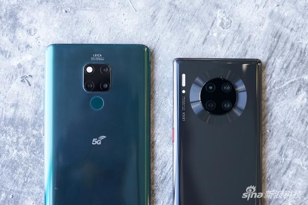 华为Mate 20 X （5G）（左）和Mate30 Pro 5G（右）