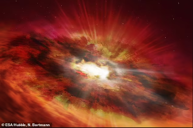 遥远的物体：天文学家相信他们已经确定了一个“超大质量黑洞的祖先”（想象图），诞生于宇宙大爆炸后不久