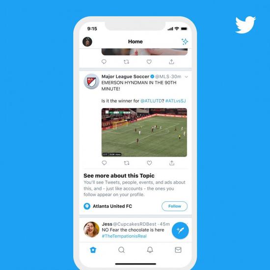 Twitter推出Topics功能 有望出现在用户的时间轴和搜索中