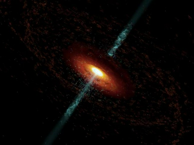 　超大质量黑洞周围旋转的圆盘状物质（想象图）