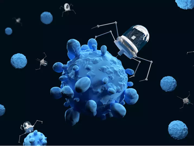 纳米机器人攻击癌细胞（想象图）