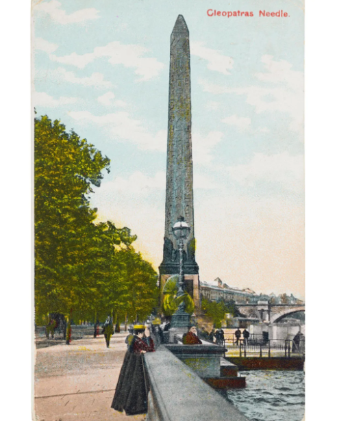 1819年，英国的一张明信片上描绘了克丽欧佩特拉方尖碑，其高度约20多米