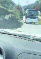 拿驾照后的第一次会车gif搞笑图片