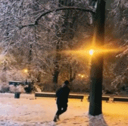 一脚把树上的雪都踢下来-搞笑gif动态图片-izike