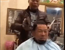 我剪发的心情gif搞笑图片