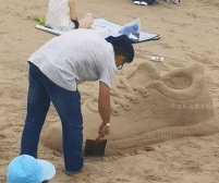 沙子艺术节沙雕-搞笑gif动态图片-izike
