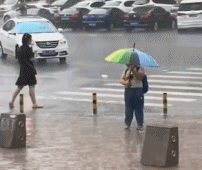 给雨伞上个膛gif搞笑图片