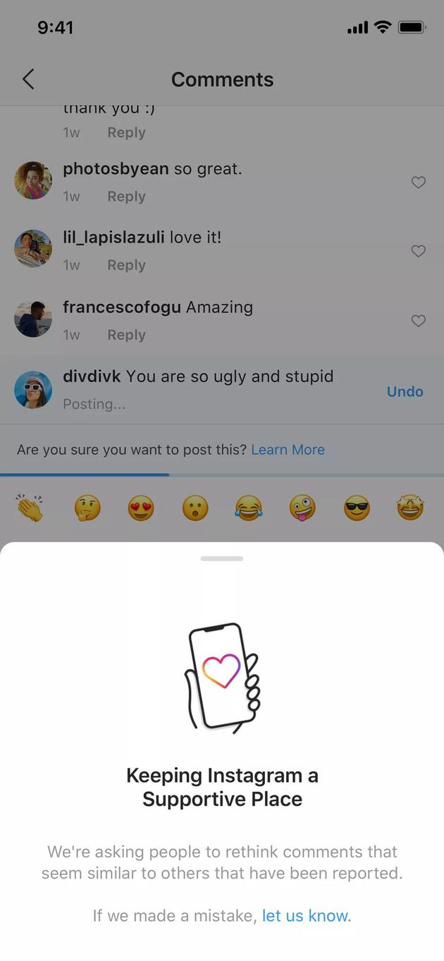 Instagram正测试人工智能功能 可发现欺凌行为发出通知