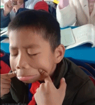 小学生眼保健操按脸-搞笑gif动态图片-izike