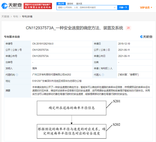 华为公开智能车弯道行驶相关专利