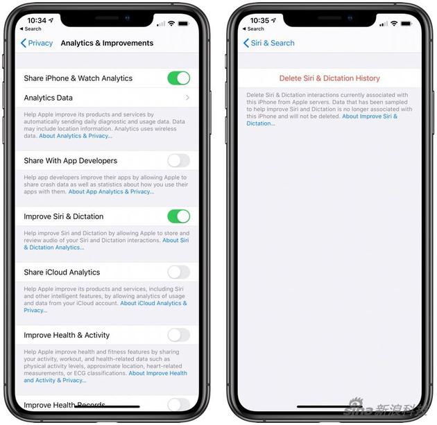 Siri加入了删除历史记录和停止分析的功能（图片来自macrumors）