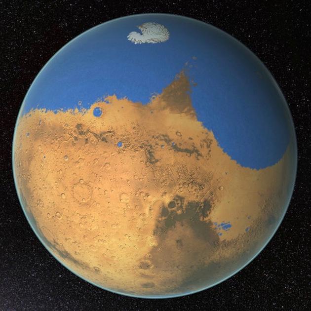数十亿年前，火星北半球多数地区都覆盖着海洋。为什么现今的火星是一片贫瘠干旱呢？远古时期的水资源去哪了呢？