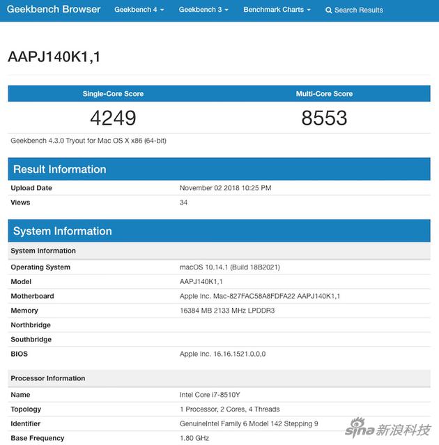 新MacBook Air跑分数据泄露