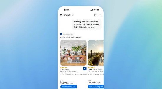 ChatGPT产品界面。广告出现在免费档与Go档的回复附近，公司称广告与回答分开标注，不改写模型答案。