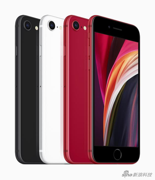 黑、白、红三种颜色的iPhone SE（图片来自苹果官网）