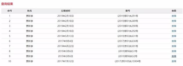贾跃亭名下有31条执行信息 来源:中国执行信息公开网