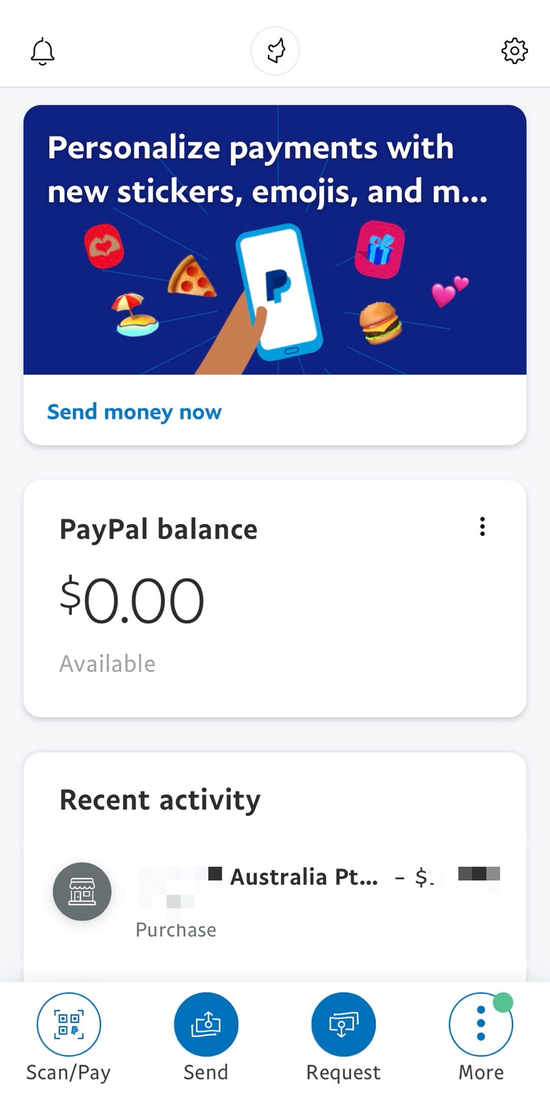 paypal支付首页截图