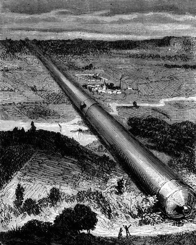 凡尔纳的小说中用来发射炮弹车厢“哥伦比亚炮”的巨型加农炮。