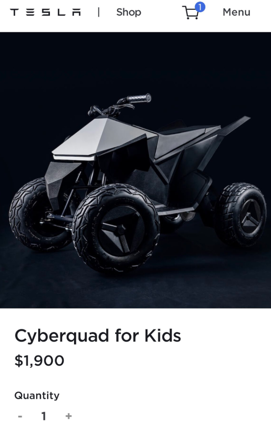 特斯拉推出儿童电动车：售价为1900美元