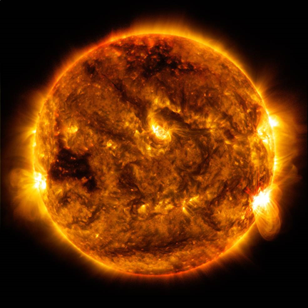 太阳动力学观测台拍摄的太阳照片（图片来源：NASA/SDO）