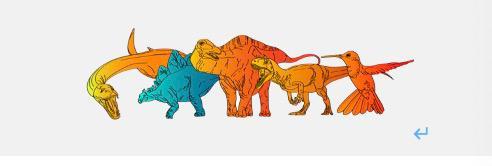 作为研究一部分进行调查的动物子集的示意图。代谢率和由此产生的热生理策略是用颜色编码的，橙色表示高代谢率与温血动物一致，蓝色色调表示低代谢率与冷血动物一致。从左到右：蛇颈龙、剑龙、梁龙、异特龙、卡利普特（现代蜂鸟）。图片来源：J。 威曼