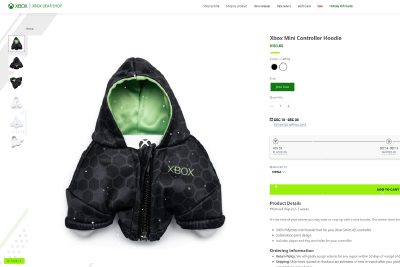 冬日到来，微软Xbox商店推出手柄专用卫衣