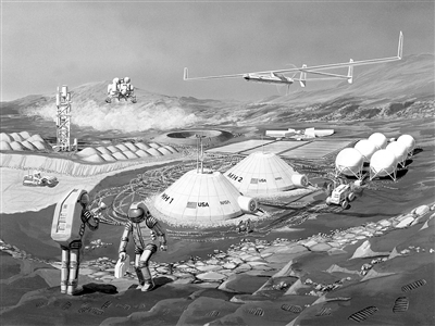 火星基地艺术效果图 图片来源：NASA