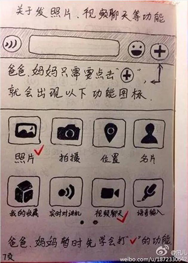手绘“微信使用说明书”