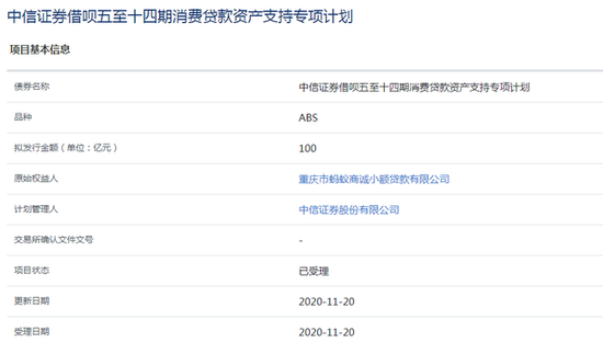 蚂蚁集团两个合计规模200亿的ABS融资计划获通过