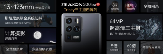 中兴Axon 30系列开售 6400万三主摄旗舰开启新纪元