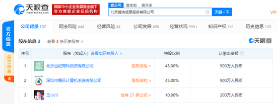 搜狗原CFO周毅退出北京搜狗信息服务有限公司法