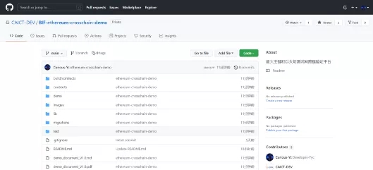 图2 跨链测试验证平台github代码库