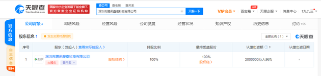 腾讯同日成立两家新公司 注册资本均为200亿