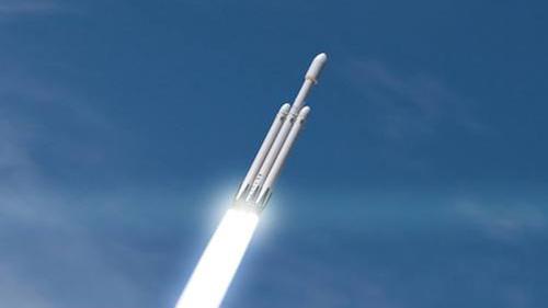 马斯克发布猎鹰重型火箭发射模拟动画