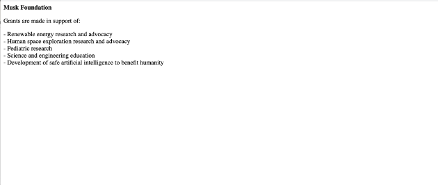 图注：马斯克基金会的网页就几行字